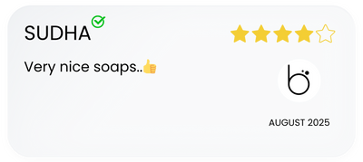 Product review with a star rating and text on a white background