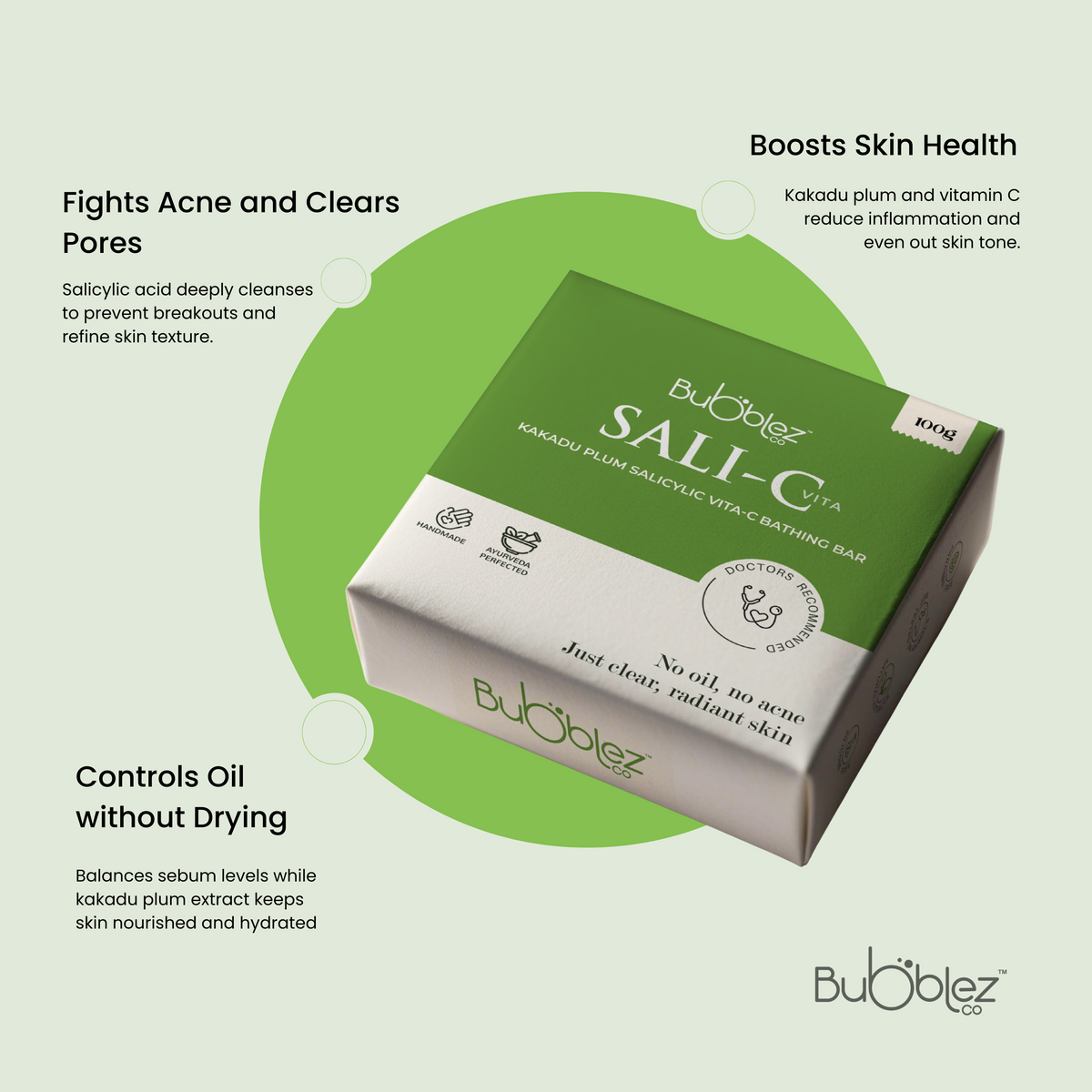 Sali-C Salicylic acid Kakadu plum Vitamin-C Bathing bar