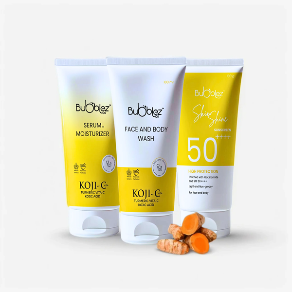 Spotless Skin Trio : 3-Step Routine to Fade Pigmentation, Brighten & Protect Bubblez Cosmetics