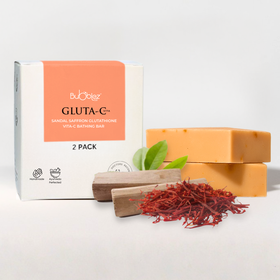 Gluta-C Bathing Bar | Glutathione, Sandal & Saffron Soap with Vitamin-C for Tan-Free Glowing Skin