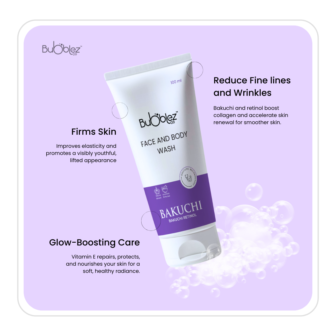 Bakuchi + Retinol Face & Body Wash (2 in 1) | A modern ayurvedic Anti-Aging Cleanser for Youthful, Glowing Skin