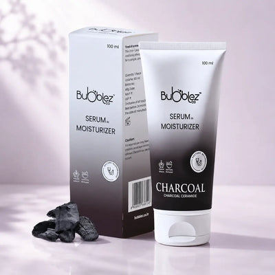 Charcoal Ceramide Serum in Moisturizer (2 in 1) | Detoxifying & Hydrating Charcoal Serum Moisturizer for Clear, Healthy Skin Bubblez Cosmetics