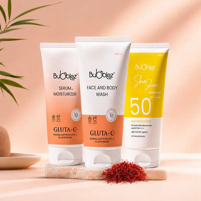 Glutathione Brightening Trio: 3-Step Skincare Routine to Brighten, Hydrate & Protect Bubblez Cosmetics