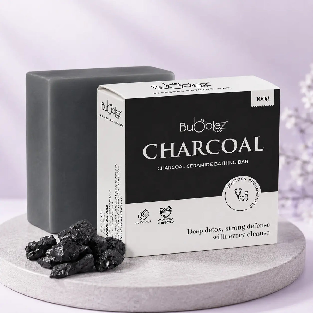 Charcoal Ceramide Bathing Bar | Activated Charcoal Soap for Skin Detox, Deep Cleansing & Clear Skin Bubblez Cosmetics