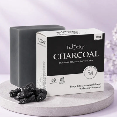 Charcoal Ceramide Bathing Bar | Activated Charcoal Soap for Skin Detox, Deep Cleansing & Clear Skin Bubblez Cosmetics
