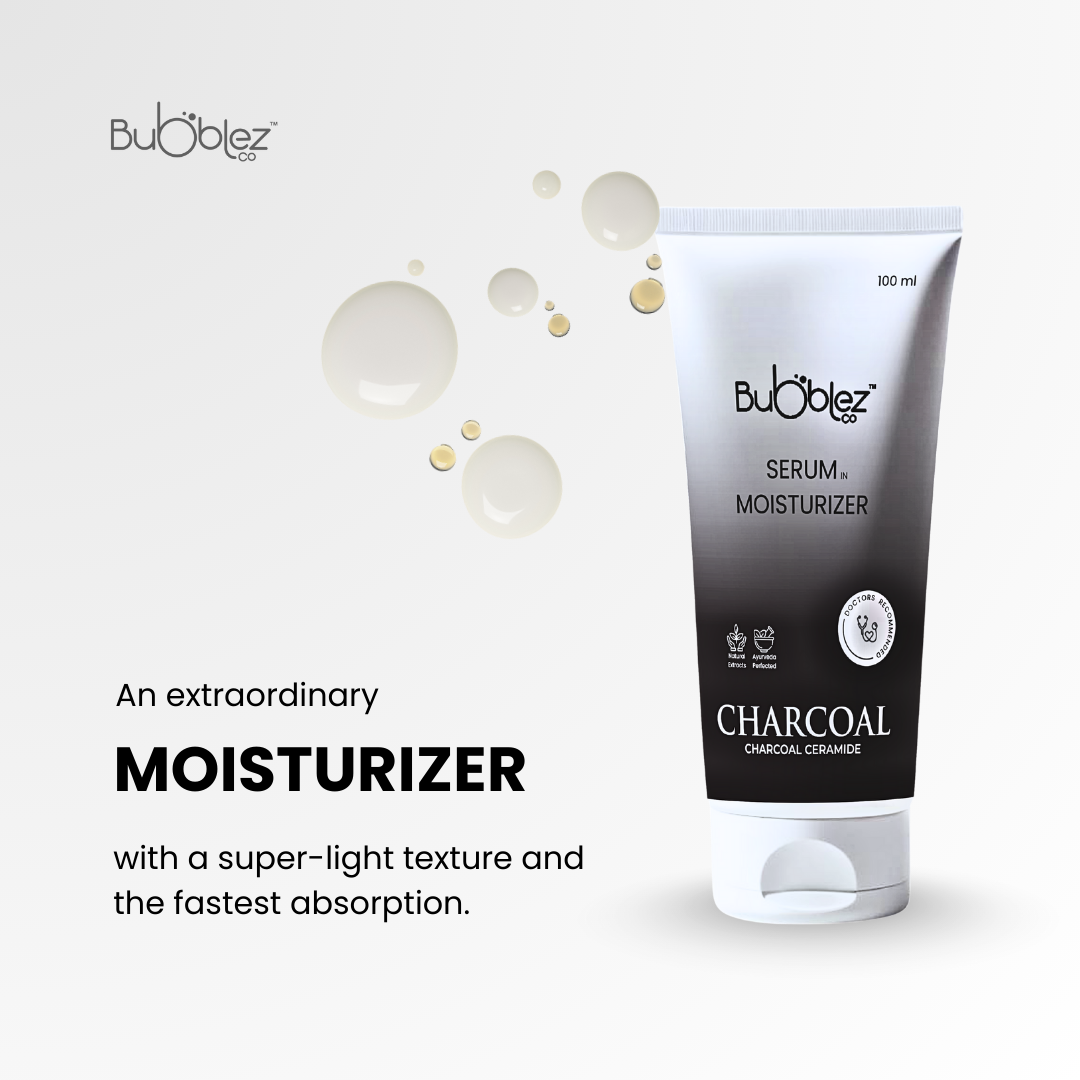 Charcoal Ceramide Serum in Moisturizer (2 in 1) | Detoxifying & Hydrating Serum for Clear, Healthy Skin