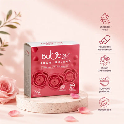 Shahi Gulaab Niacinamide Bathing Bar | Rose Glow Soap for Soft Skin Bubblez Cosmetics