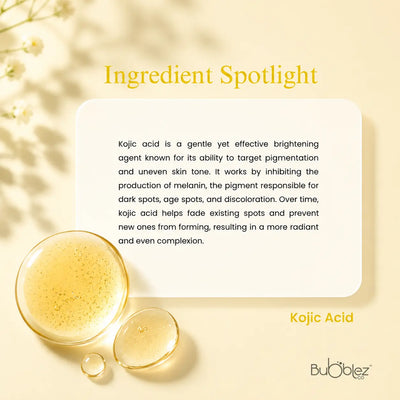 Kojic Acid Spotless Skin Trio | 3-Step Routine to Brighten & Protect Bubblez Cosmetics