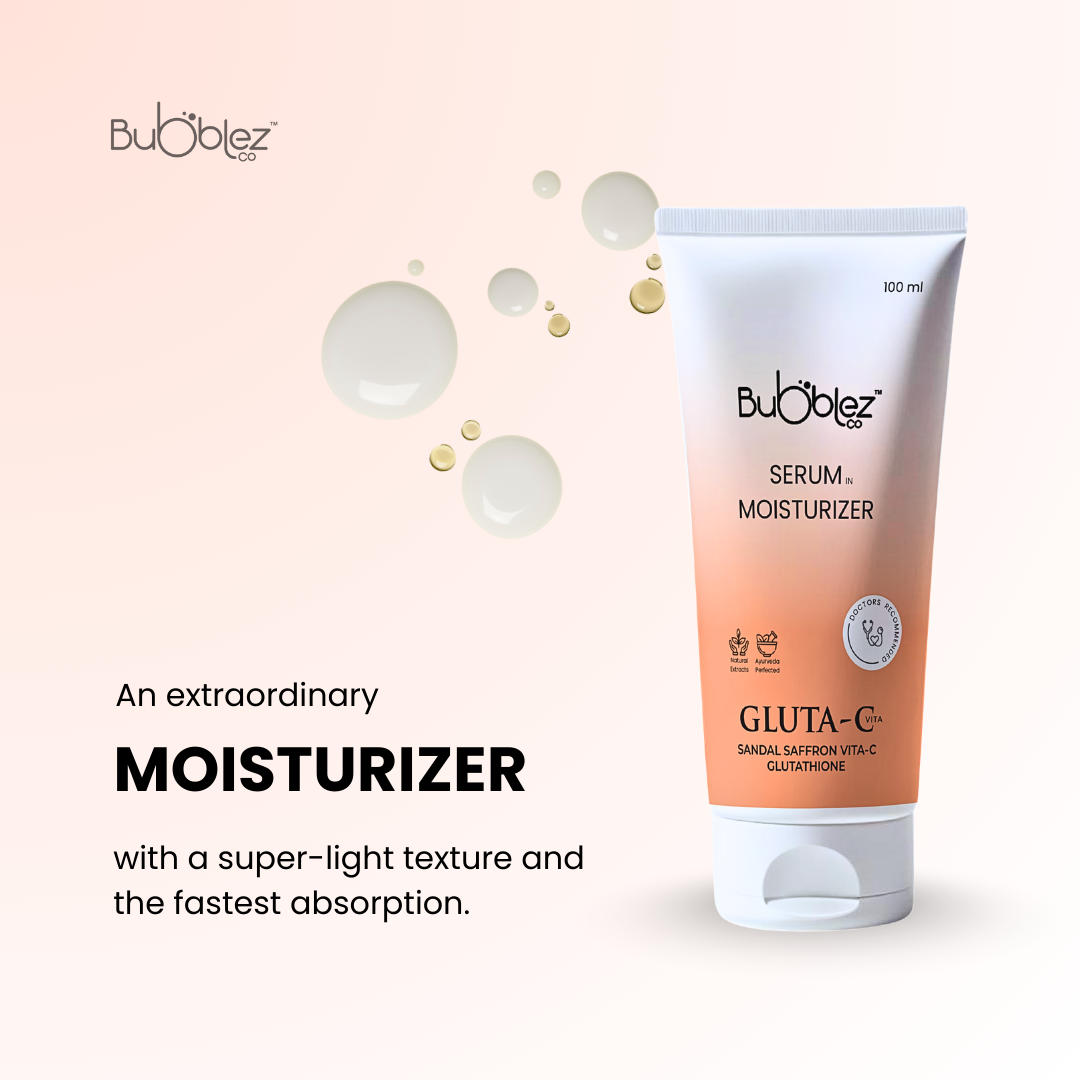 Gluta-C Serum in Moisturizer (2 in 1) | Glutathione, Sandal & Saffron with Vitamin-C for Tan Removal & Glowing Skin