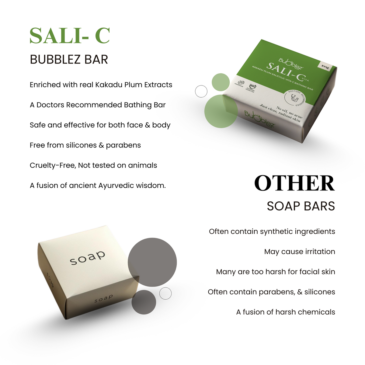 Sali-C Salicylic acid Kakadu plum Vitamin-C Bathing bar