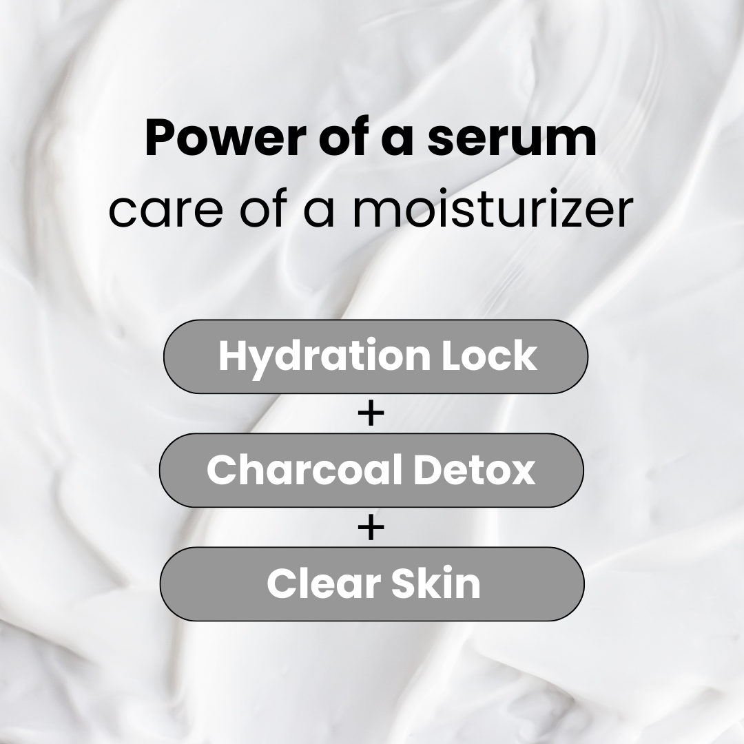 Charcoal Ceramide Serum in Moisturizer (2 in 1) | Detoxifying & Hydrating Serum for Clear, Healthy Skin