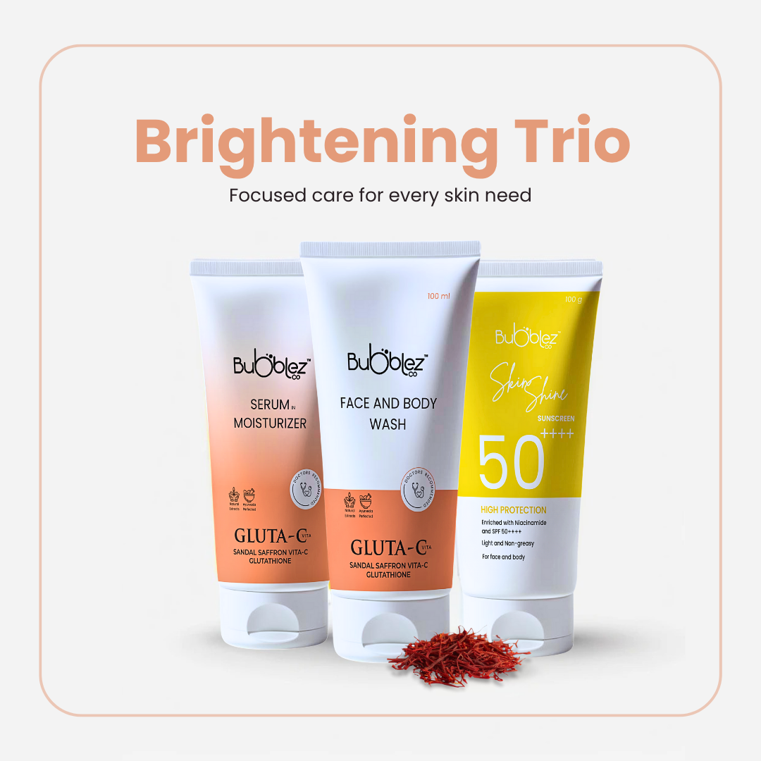 Brightening Trio : 3-Step Skincare Routine to Brighten, Hydrate & Protect