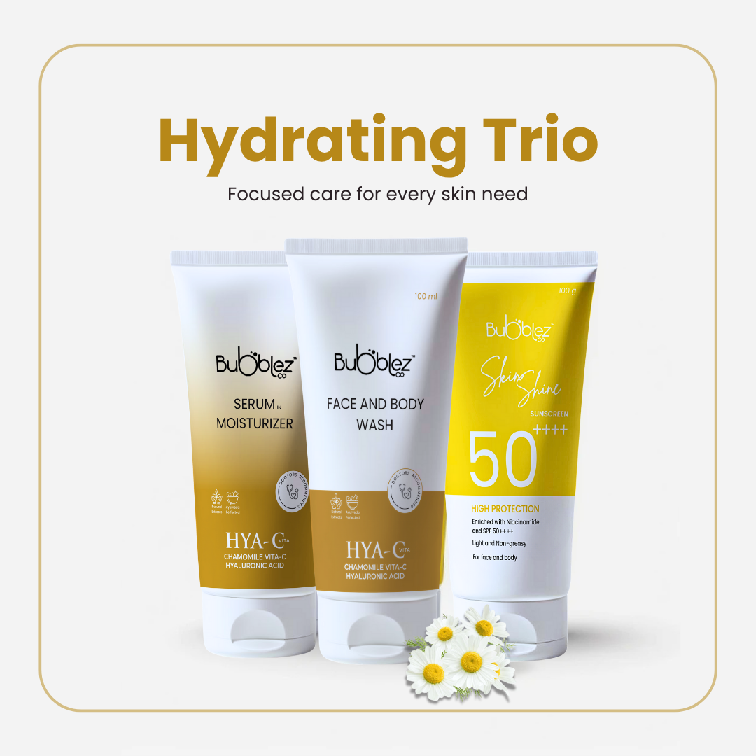 Hydrating Trio : 3-Step Daily Skincare Routine to Hydrate, Brighten & Protect