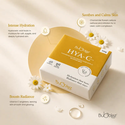 Hya-C Bathing Bar | Hyaluronic Acid Soap with Chamomile & Vitamin C for Hydrating, Radiant Skin Bubblez Cosmetics