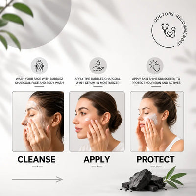Charcoal Detox Trio: 3-Step Skincare Routine to Purify, Hydrate & Protect Bubblez Cosmetics