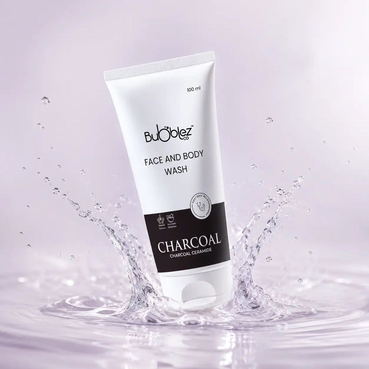 Charcoal Ceramide Face & Body Wash (2 in 1) | Activated Charcoal Face Wash & Ceramide Cleanser for Detoxed, Clear Skin Bubblez Cosmetics