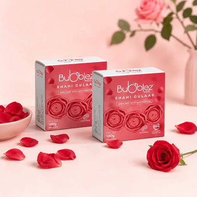 Shahi Gulaab Niacinamide Bathing Bar | Rose Glow Soap for Soft Skin Bubblez Cosmetics