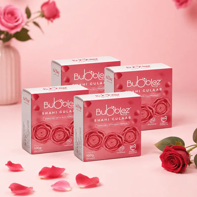 Shahi Gulaab Niacinamide Bathing Bar | Rose Glow Soap for Soft Skin Bubblez Cosmetics