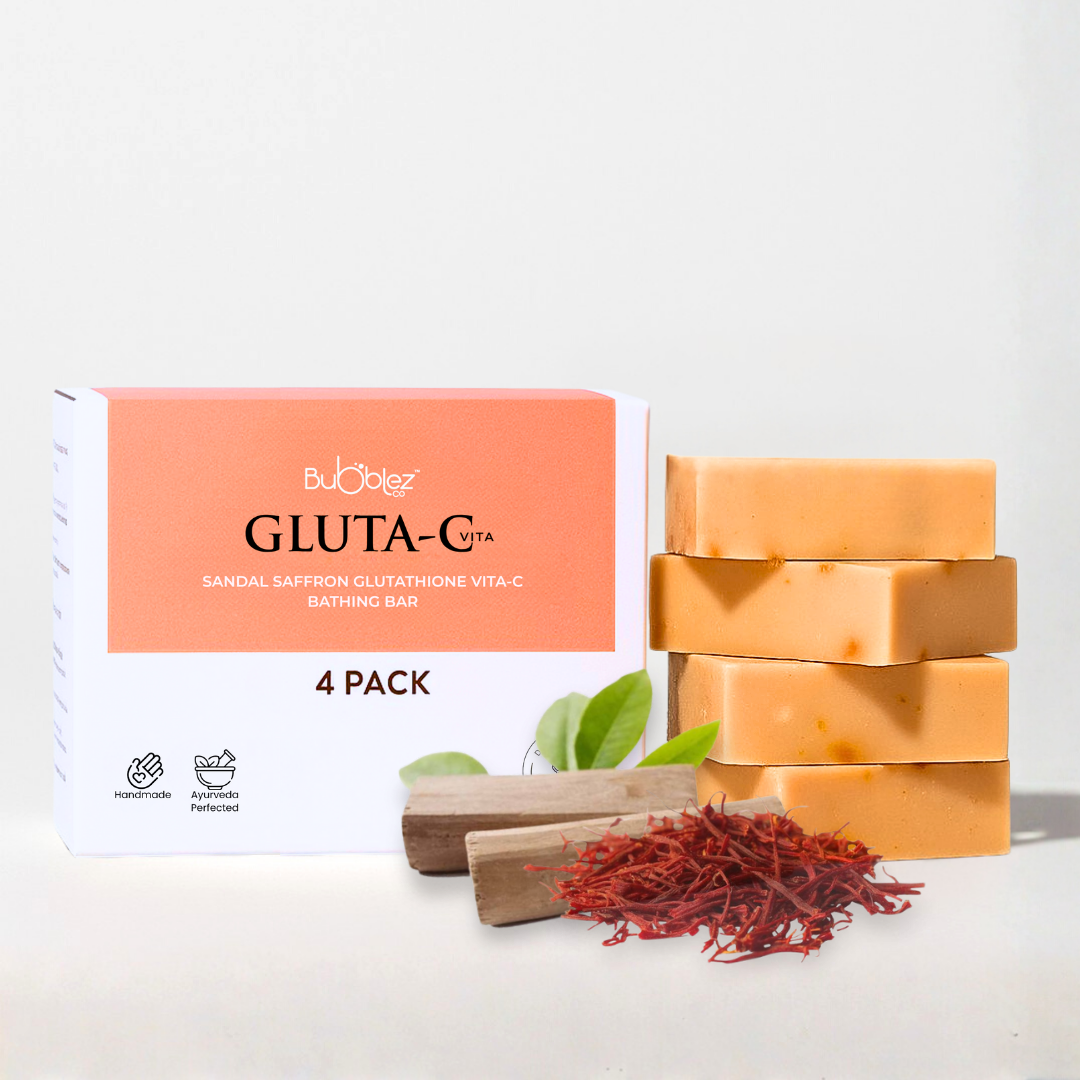 Gluta-C Bathing Bar | Glutathione, Sandal & Saffron Soap with Vitamin-C for Tan-Free Glowing Skin