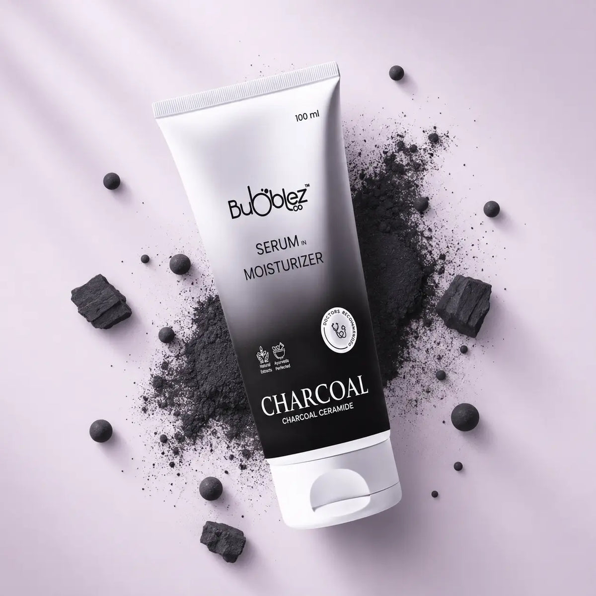 Charcoal Ceramide Serum in Moisturizer (2 in 1) | Detoxifying & Hydrating Charcoal Serum Moisturizer for Clear, Healthy Skin Bubblez Cosmetics