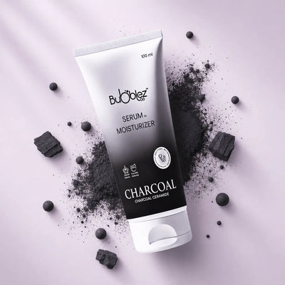 Charcoal Ceramide Serum in Moisturizer (2 in 1) | Detoxifying & Hydrating Charcoal Serum Moisturizer for Clear, Healthy Skin Bubblez Cosmetics