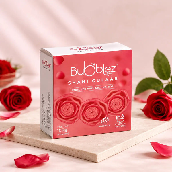 Shahi Gulaab Niacinamide Bathing Bar | Rose Glow Soap for Soft Skin Bubblez Cosmetics