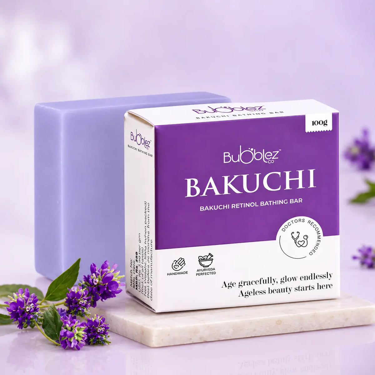 Bakuchi + Retinol Bathing Bar | A modern ayurvedic Anti-Aging Soap for Youthful, Glowing Skin Bubblez Cosmetics
