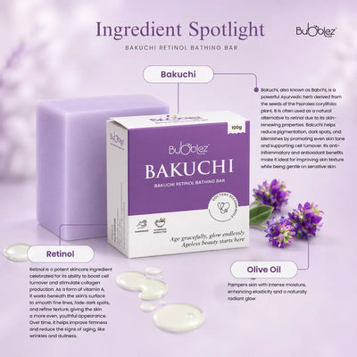 Bakuchi + Retinol Bathing Bar | A modern ayurvedic Anti-Aging Soap for Youthful, Glowing Skin Bubblez Cosmetics