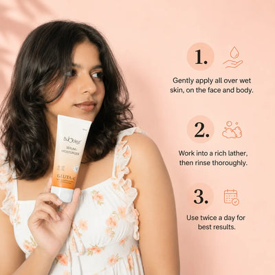 Gluta-C Glutathione Serum Moisturizer (2 in 1) | Sandal, Saffron & Vitamin C for Tan Removal & Glowing Skin Bubblez Cosmetics