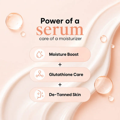 Gluta-C Glutathione Serum Moisturizer (2 in 1) | Sandal, Saffron & Vitamin C for Tan Removal & Glowing Skin Bubblez Cosmetics