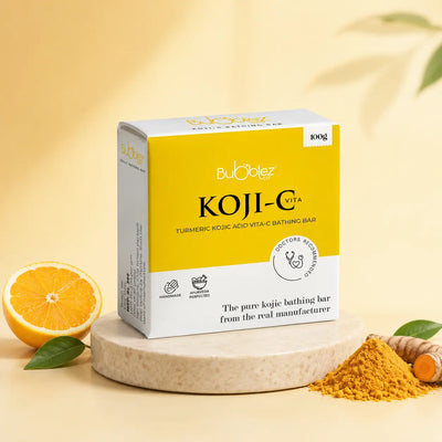 Koji-C Bathing Bar | 2% Kojic Acid, Vitamin-C & Turmeric Soap for Pigmentation & Bright, Even Skin Bubblez Cosmetics