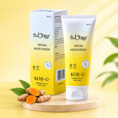 Koji-C Kojic Acid Serum Moisturizer (2 in 1) | 2% Kojic Acid, Vitamin C & Turmeric for Pigmentation & Bright Skin Bubblez Cosmetics