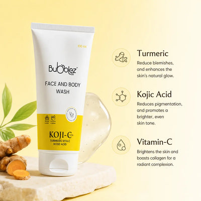 Koji-C Face & Body Wash | Advanced Kojic Acid Face Wash for Pigmentation, Dark Spots & Brighter Skin Bubblez Cosmetics