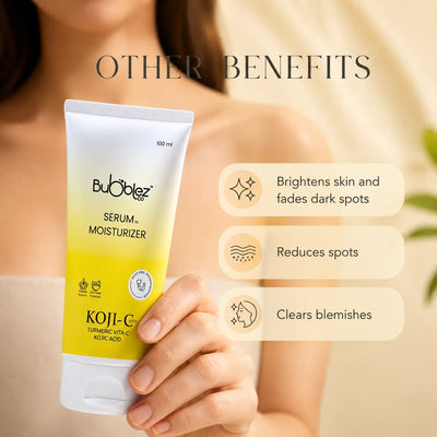 Koji-C Kojic Acid Serum Moisturizer (2 in 1) | 2% Kojic Acid, Vitamin C & Turmeric for Pigmentation & Bright Skin Bubblez Cosmetics