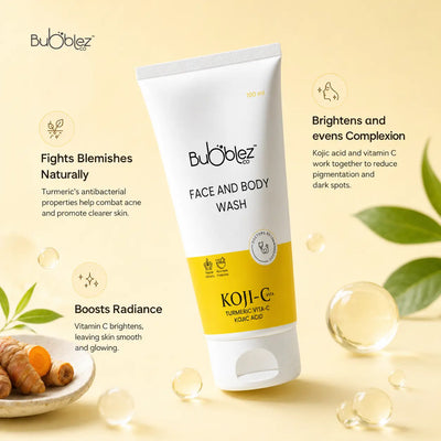 Koji-C Face & Body Wash | Advanced Kojic Acid Face Wash for Pigmentation, Dark Spots & Brighter Skin Bubblez Cosmetics