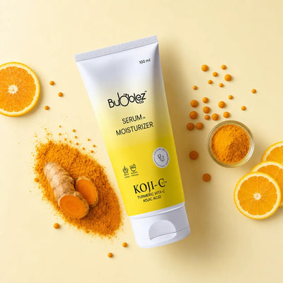 Koji-C Kojic Acid Serum Moisturizer (2 in 1) | 2% Kojic Acid, Vitamin C & Turmeric for Pigmentation & Bright Skin Bubblez Cosmetics