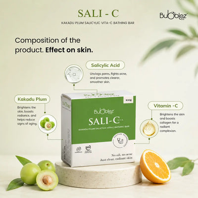 Sali-C Bathing Bar | Salicylic Acid Soap for Acne-Prone, Oily & Pimple-Free Skin Bubblez Cosmetics
