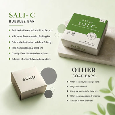 Sali-C Bathing Bar | Salicylic Acid Soap for Acne-Prone, Oily & Pimple-Free Skin Bubblez Cosmetics