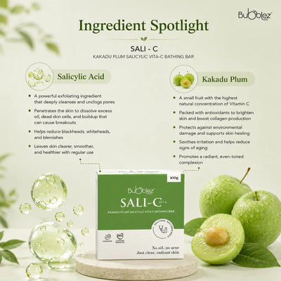 Sali-C Bathing Bar | Salicylic Acid Soap for Acne-Prone, Oily & Pimple-Free Skin Bubblez Cosmetics