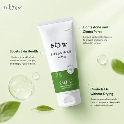 Sali-C Face & Body Wash (2 in 1) | Salicylic Acid Body Wash for Acne-Free Skin Bubblez Cosmetics