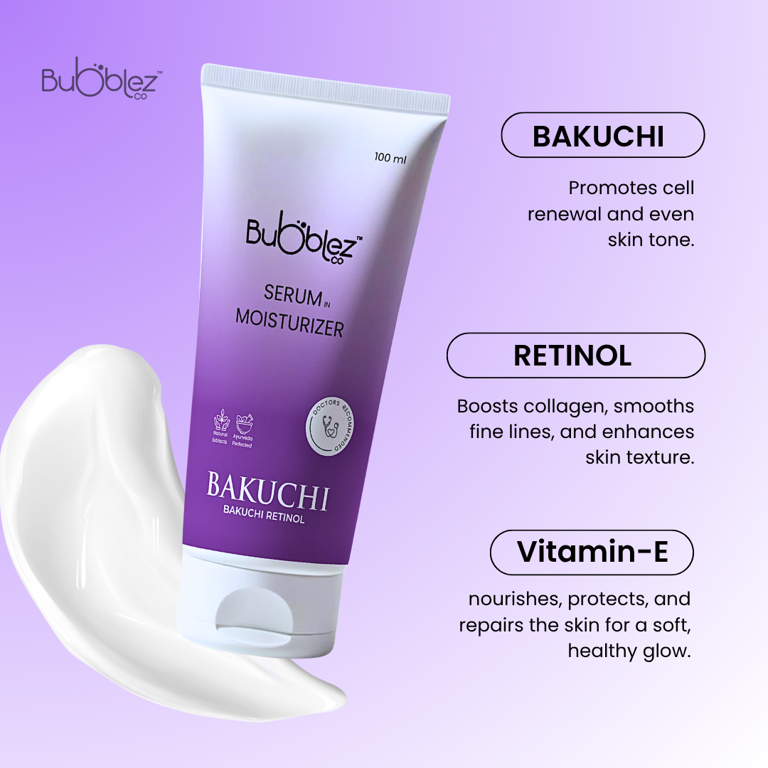Bakuchi + Retinol Serum in Moisturizer (2 in 1) | A modern ayurvedic Anti-Aging Serum for Youthful, Glowing Skin