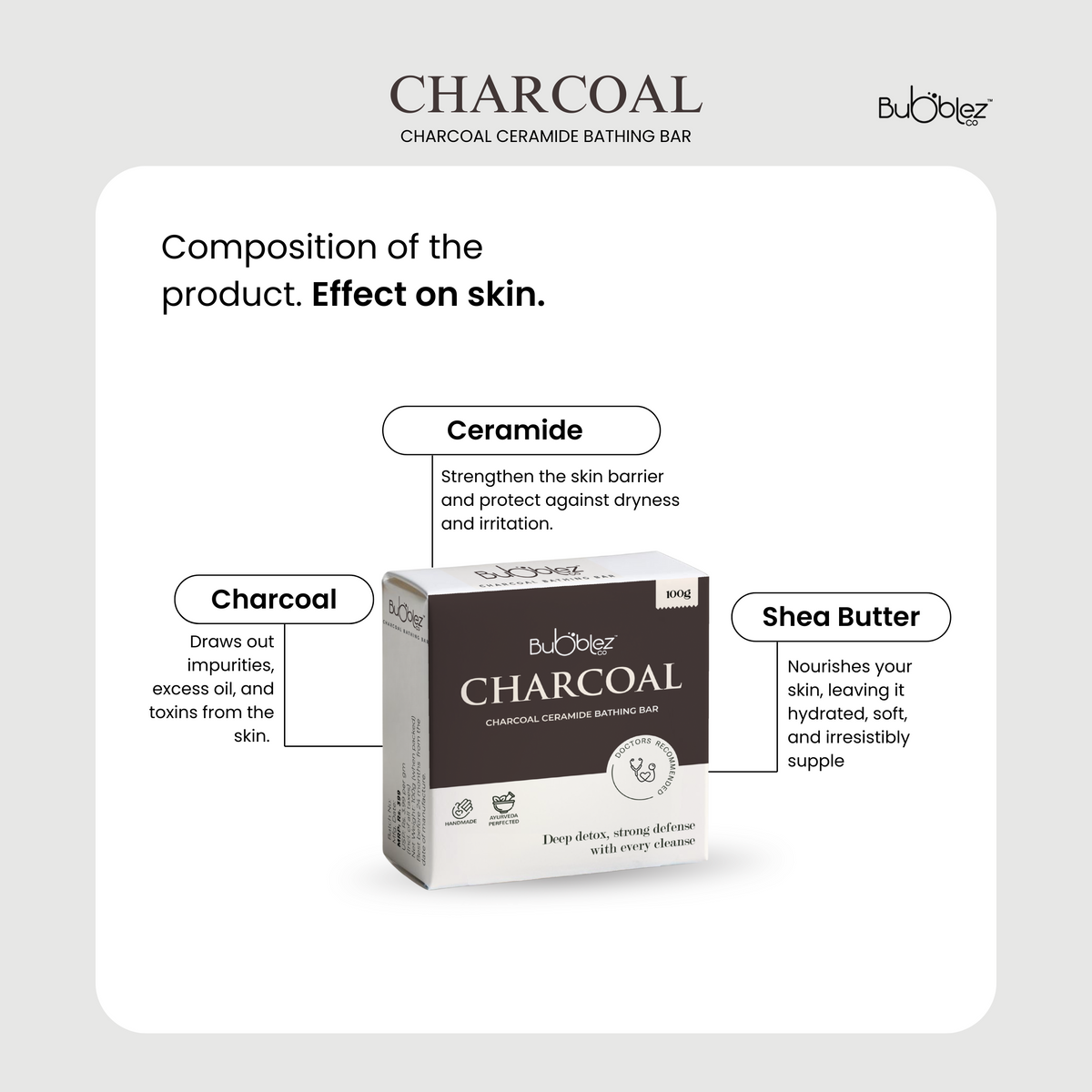 Charcoal Ceramide Bathing bar