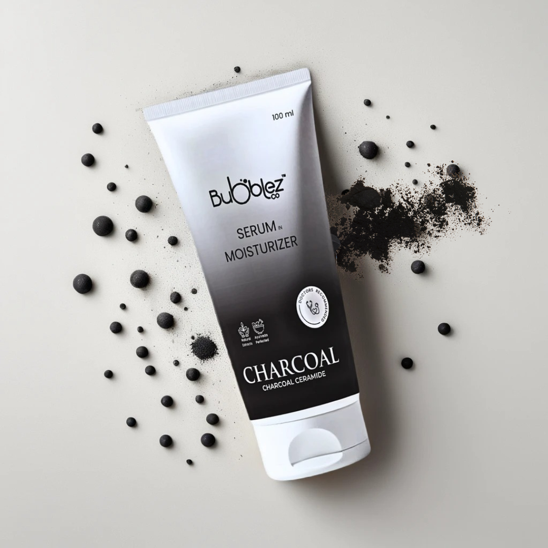 Charcoal Ceramide Serum in Moisturizer (2 in 1) | Detoxifying & Hydrating Serum for Clear, Healthy Skin