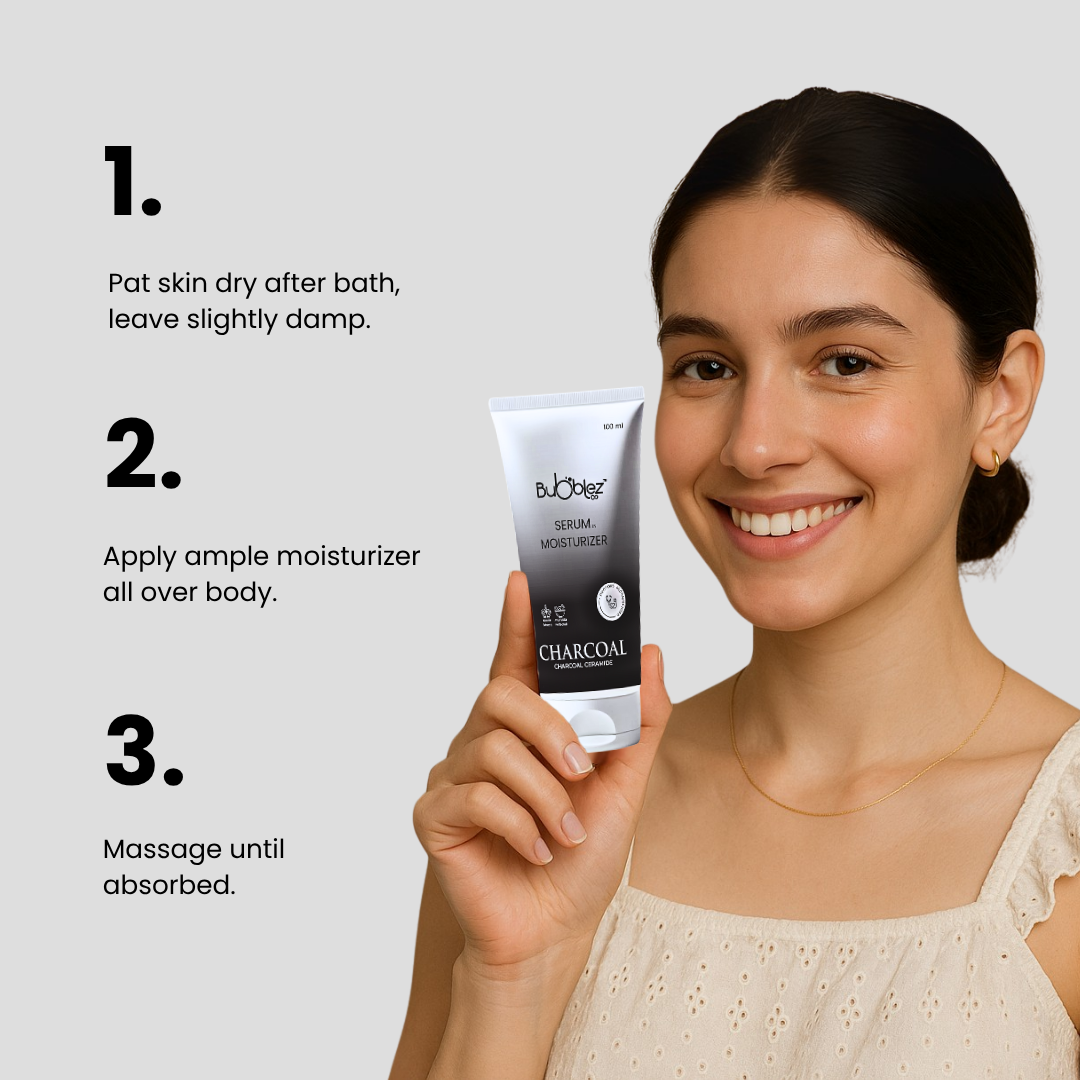 Charcoal Ceramide Serum in Moisturizer (2 in 1) | Detoxifying & Hydrating Serum for Clear, Healthy Skin