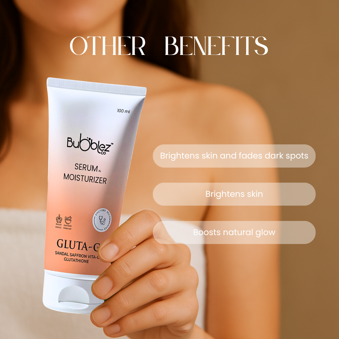 Gluta-C Serum in Moisturizer (2 in 1) | Glutathione, Sandal & Saffron with Vitamin-C for Tan Removal & Glowing Skin