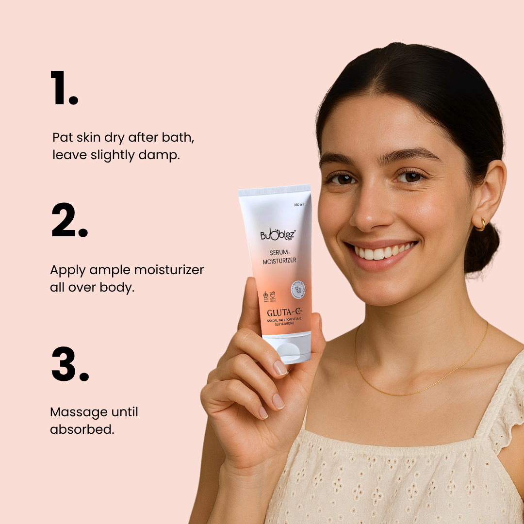 Gluta-C Serum in Moisturizer (2 in 1) | Glutathione, Sandal & Saffron with Vitamin-C for Tan Removal & Glowing Skin