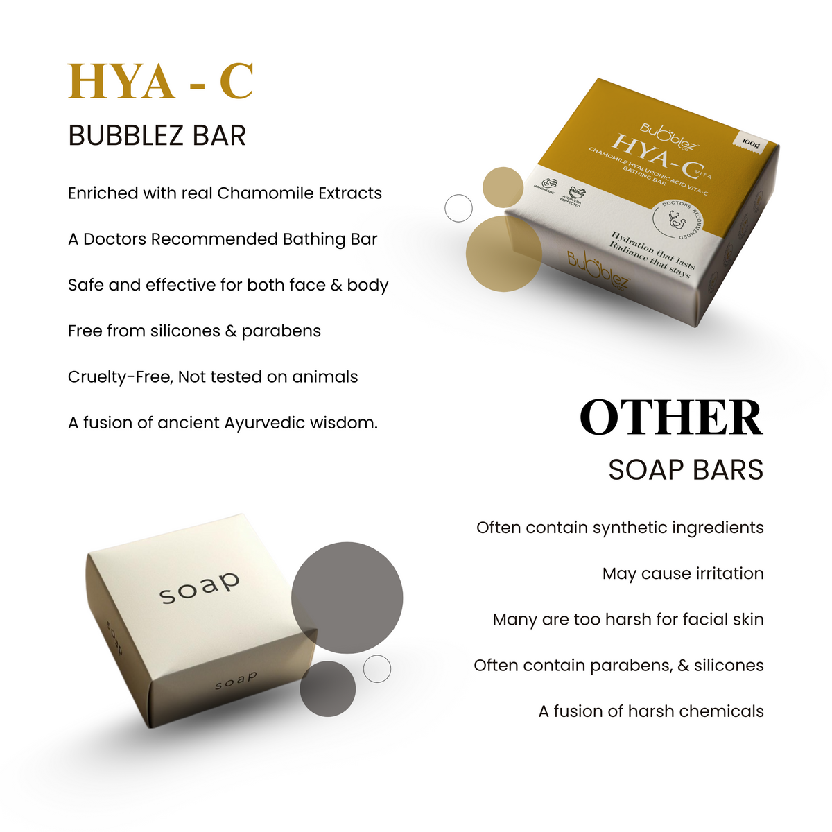 Hya-C Hyaluronic acid Chamomile Vita-C Bathing bar