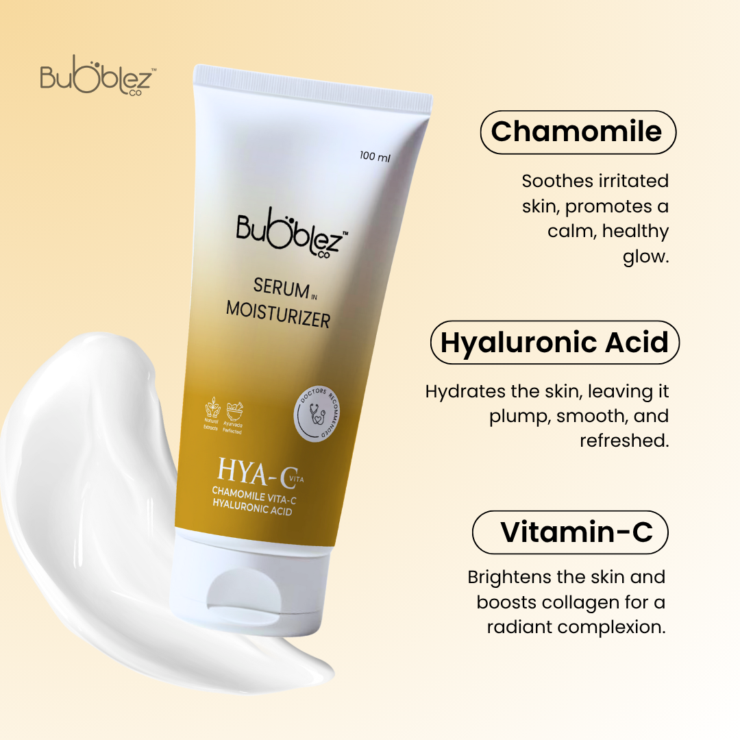 Hya-C Serum in Moisturizer (2 in 1) | Hyaluronic Acid, Chamomile & Vitamin-C Hydrating Serum for Radiant Skin