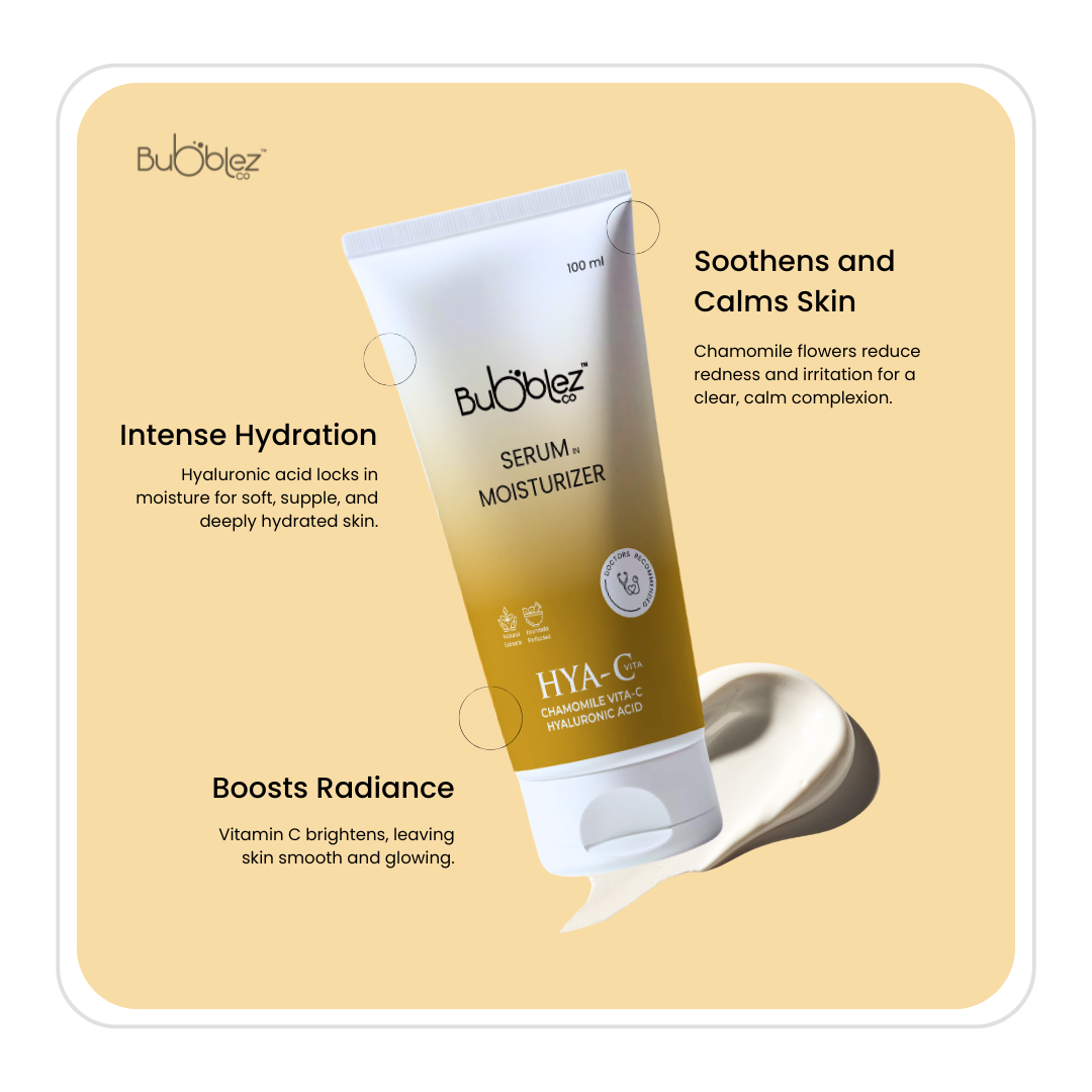Hya-C Serum in Moisturizer (2 in 1) | Hyaluronic Acid, Chamomile & Vitamin-C Hydrating Serum for Radiant Skin
