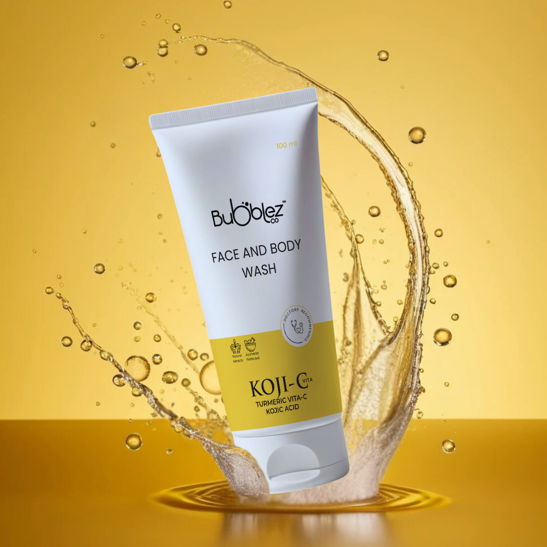 Koji-C Face & Body Wash (2 in 1) | 2% Kojic Acid, Vitamin-C & Turmeric Cleanser for Pigmentation & Bright Skin